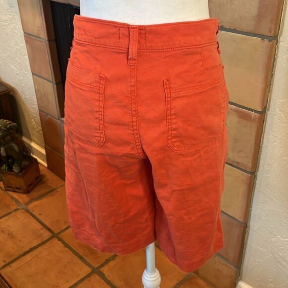 NYDJ Orange Linen Bermuda Shorts, size 8 - Picture 5 of 11